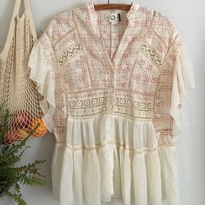 Flowy lace Anthropologie shirt